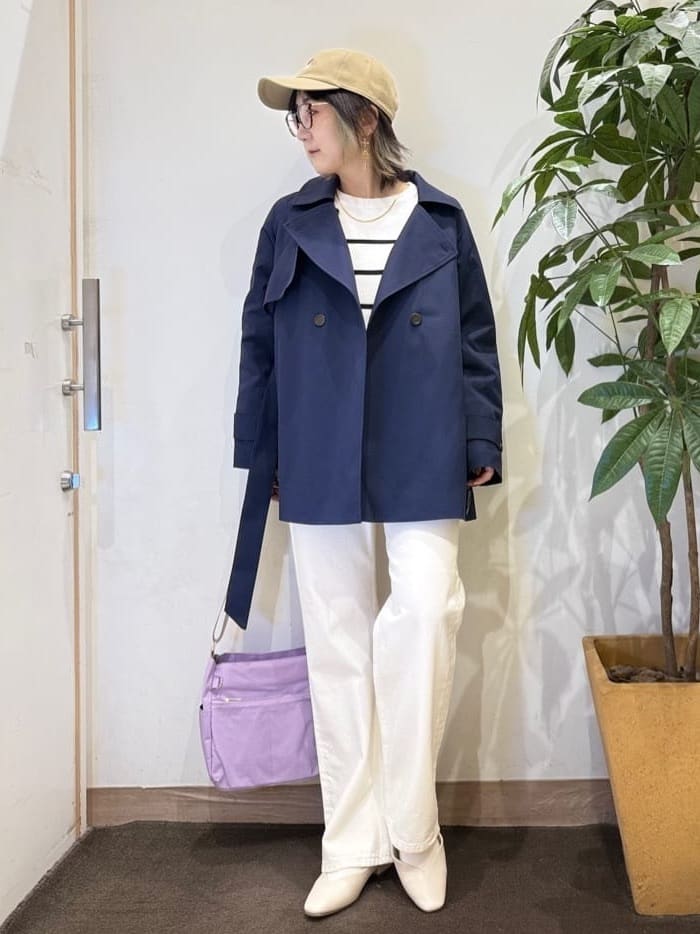 misakiさんの「SHOO･LA･RUE｜【S-LL/撥水】通勤やお出かけにも活躍 ミドルトレンチコート」を使ったコーディネート