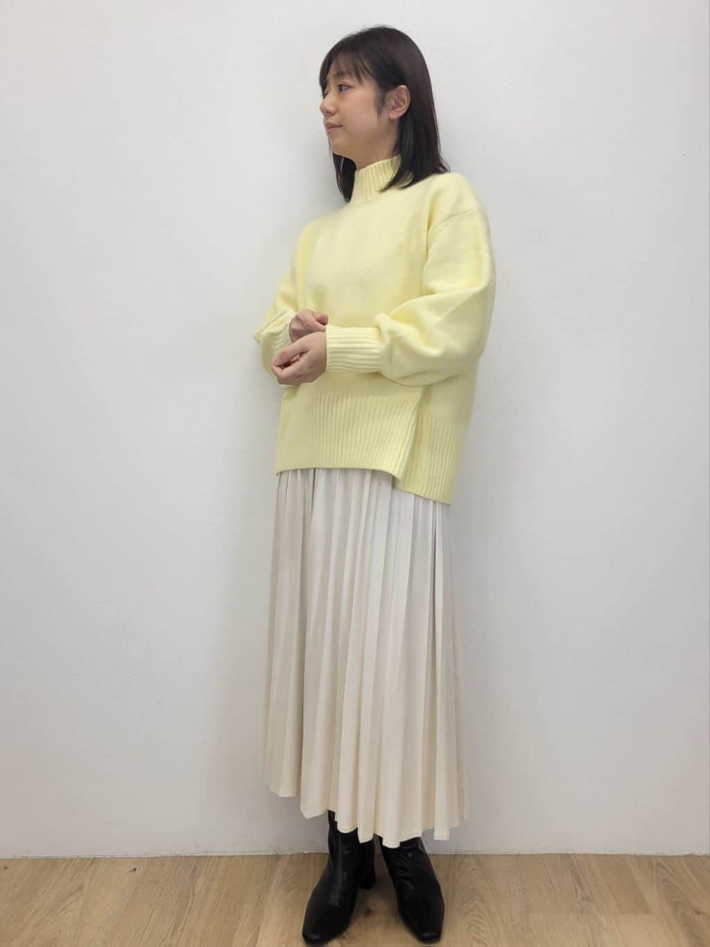 LISAさんの「OPAQUE.CLIP｜ふわふわハイネックニット【洗濯機OK】」を使ったコーディネート
