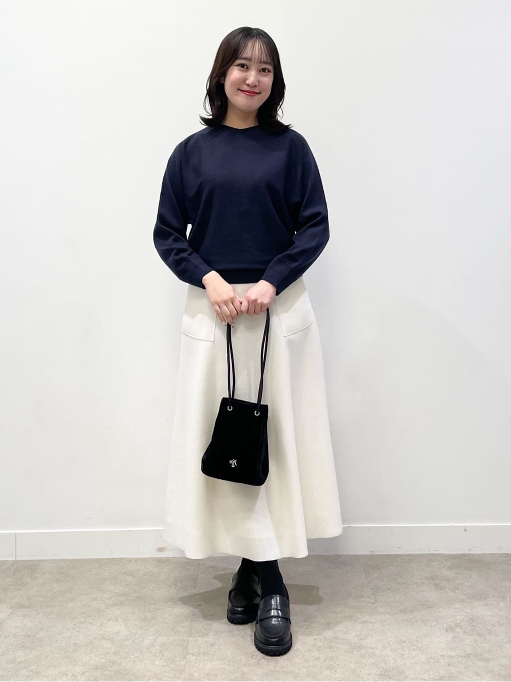 yukariさんの「Dessin｜【洗える】ウールブレンド後ろボタンニット」を使ったコーディネート