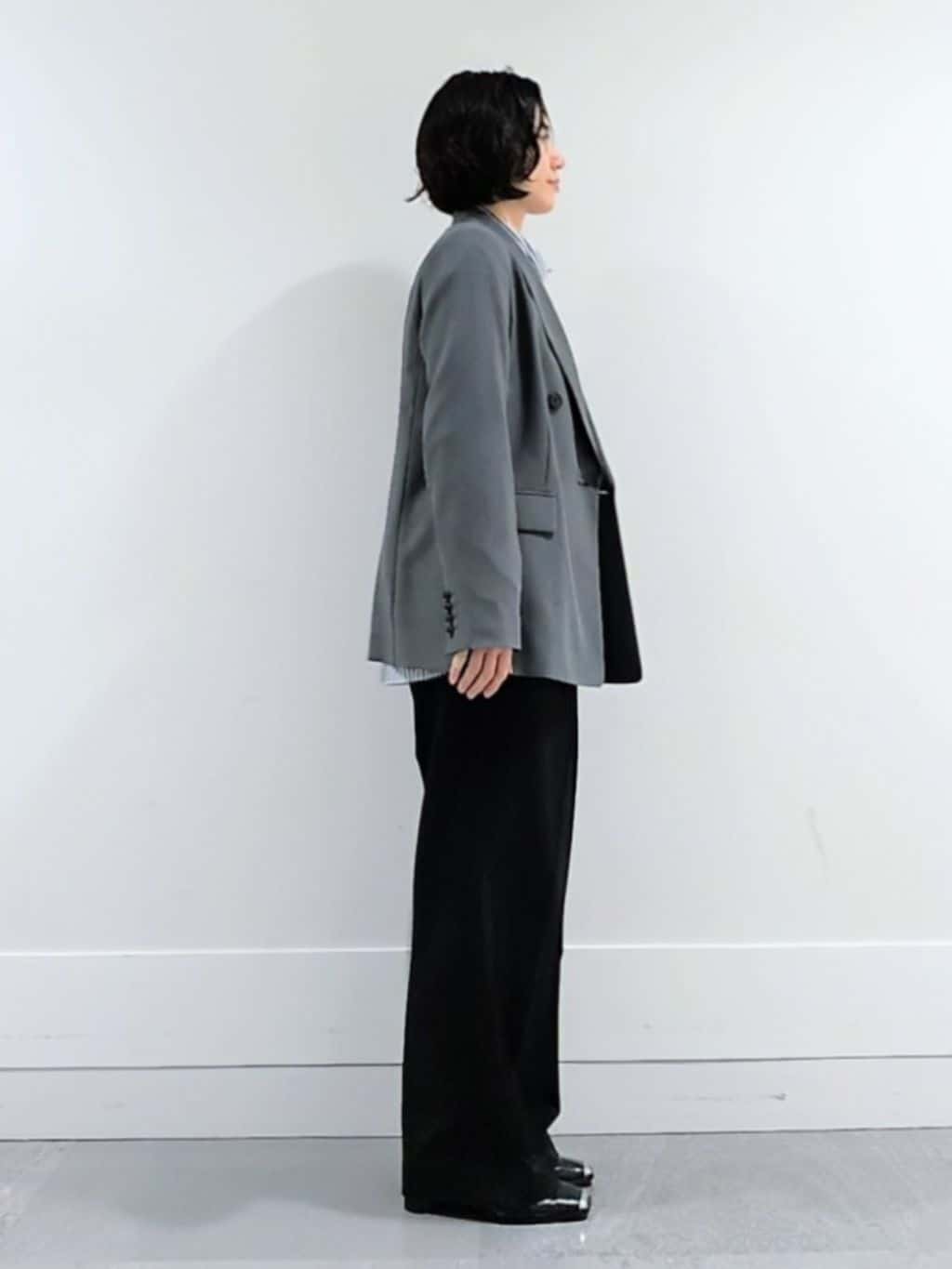 ミズタさんの「UNTITLED｜【セットアップ可】ウールライク ダブルブレストジャケット」を使ったコーディネート
