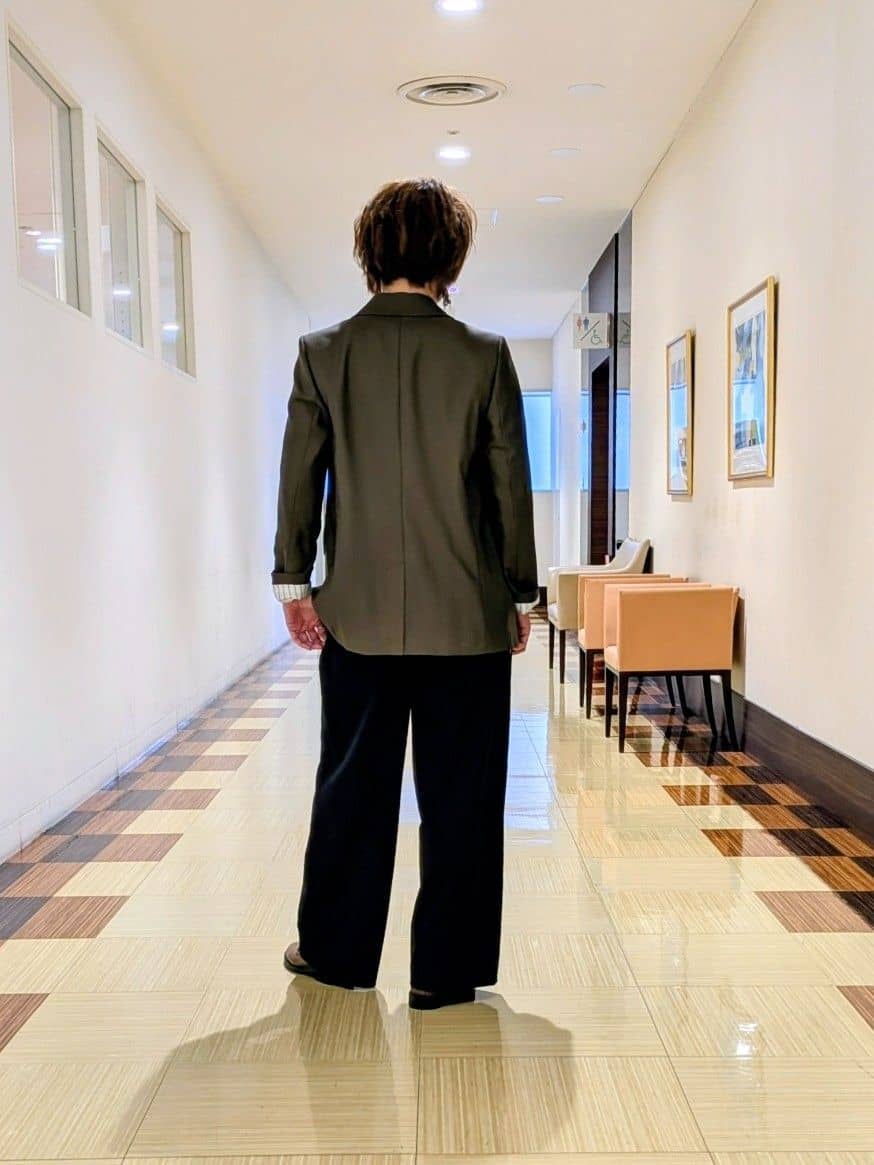 Hiromiさんの「INDIVI｜【セットアップ可】ウールライク ダブルブレストジャケット」を使ったコーディネート