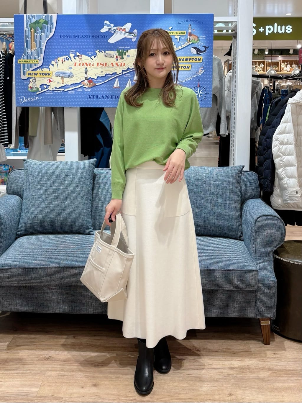 yuinaさんの「Dessin｜メルトンジャージフレアスカート」を使ったコーディネート