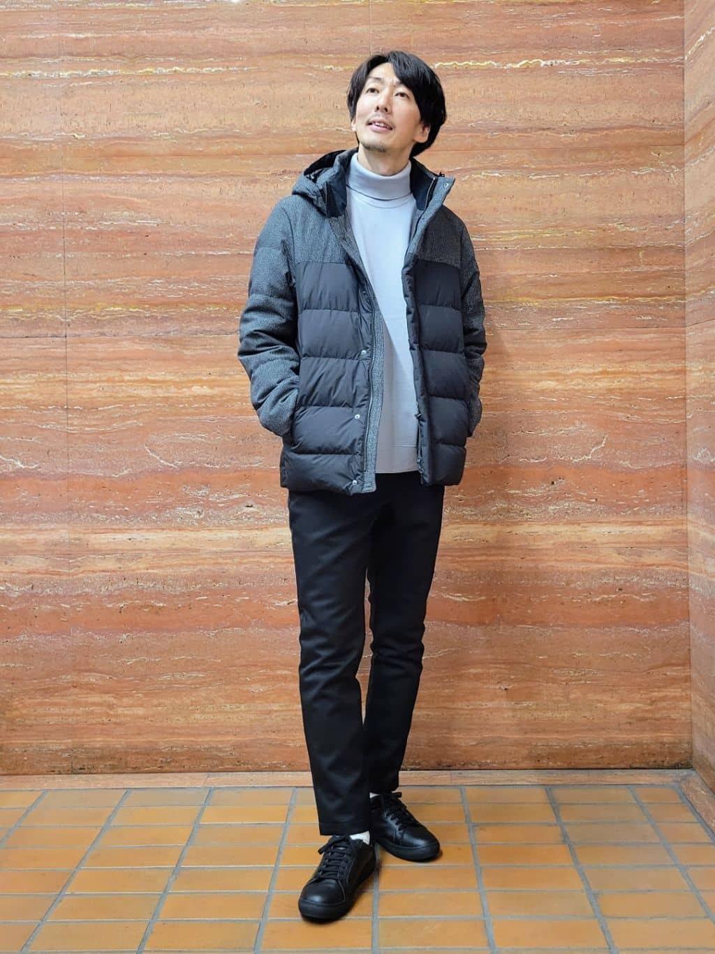 piroyaさんの「TAKEO KIKUCHI｜カラーコンビ ダウンブルゾン」を使ったコーディネート