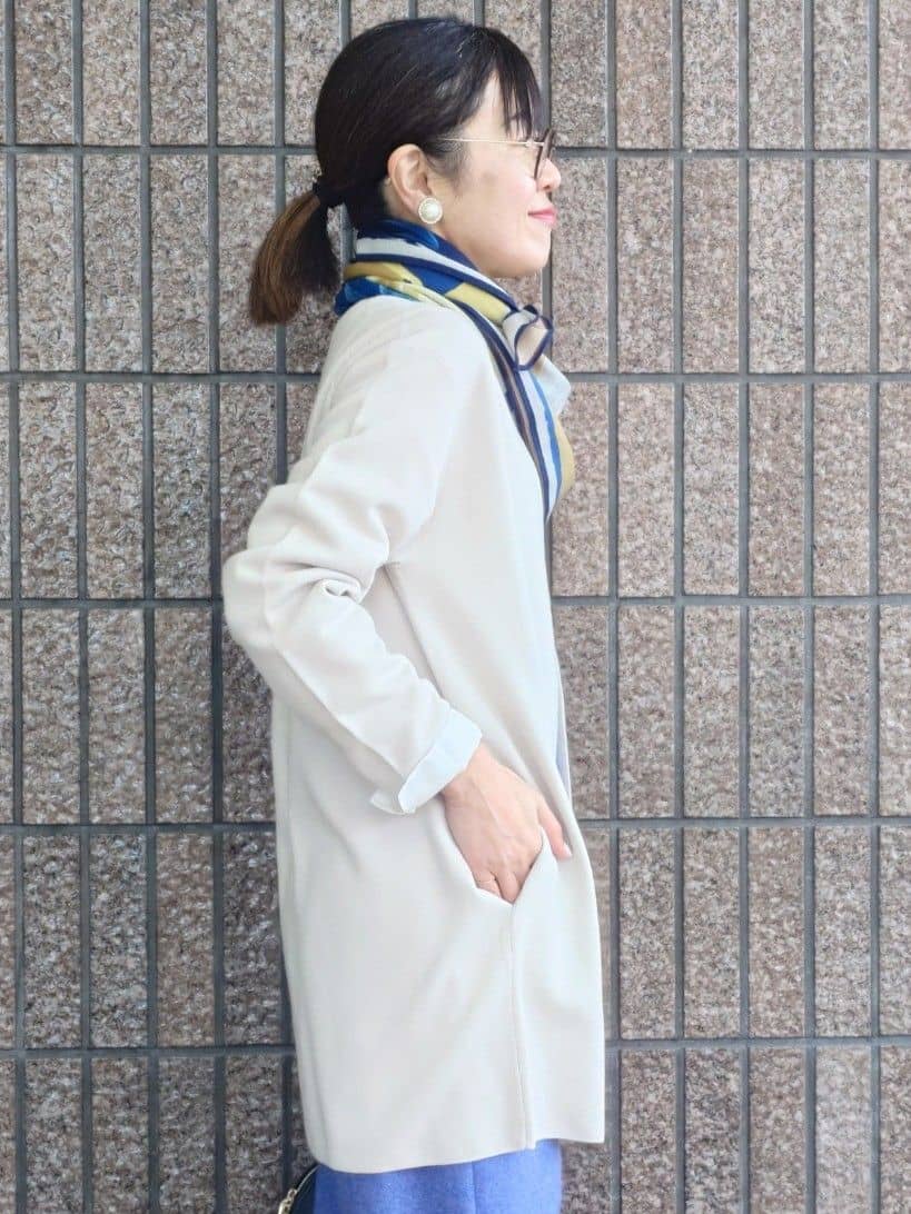 MUTSUKOさんの「UNTITLED｜【洗える/ボタンなし】ミラノリブカーディガン」を使ったコーディネート