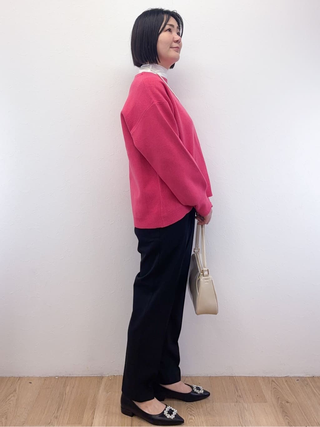 Takeさんの「OPAQUE.CLIP｜サイド編地切替ニットトップス／セットアップ対応【洗濯機OK】」を使ったコーディネート