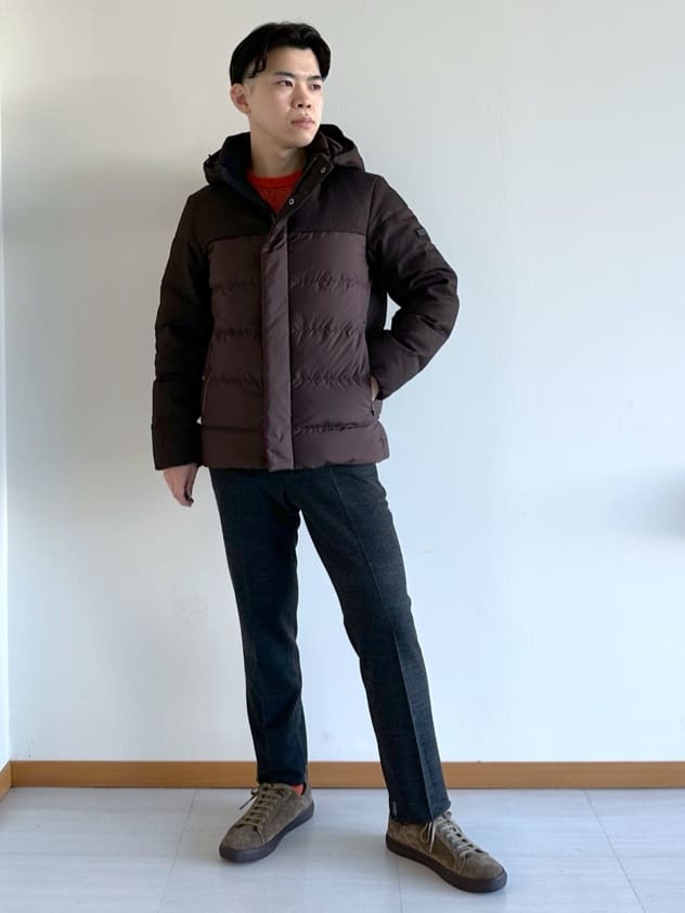 イッシーさんの「TAKEO KIKUCHI｜カラーコンビ ダウンブルゾン」を使ったコーディネート
