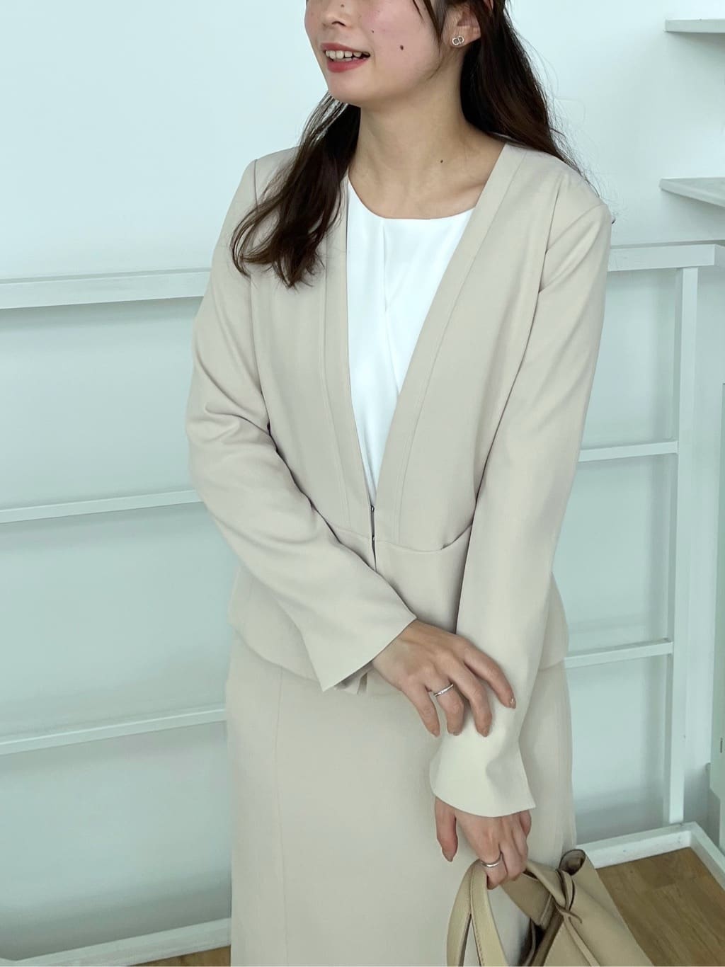 Saekoさんの「COUP DE CHANCE｜【手洗い可／日本製／スーツ可】カラーレスジャケット」を使ったコーディネート