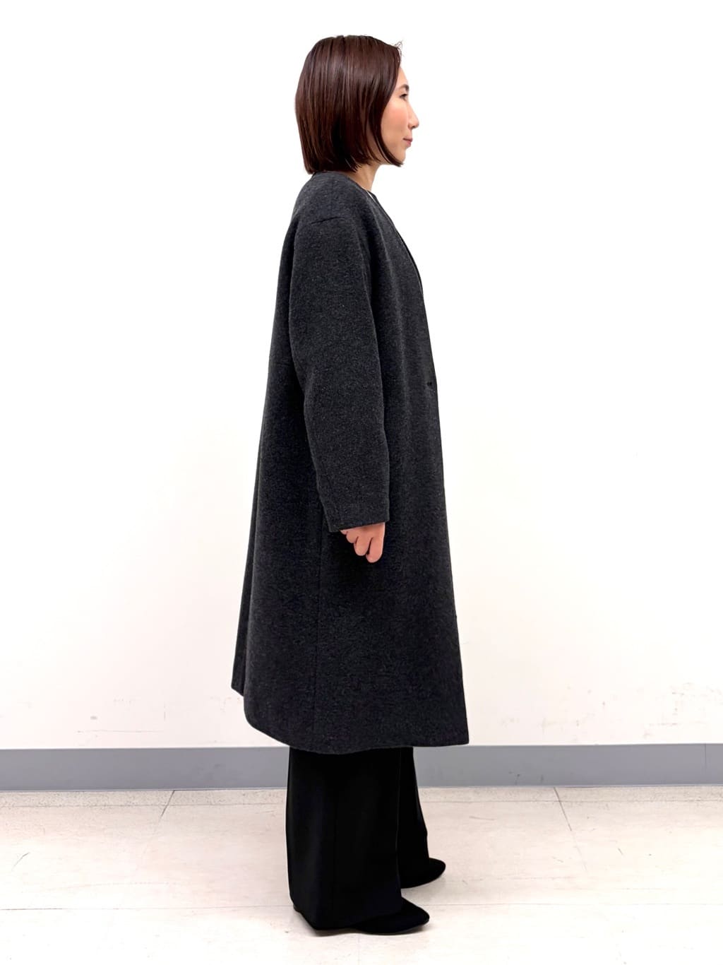 YUKARIさんの「INDIVI｜【軽量／ウール混】ライトフォルム ロングコート」を使ったコーディネート