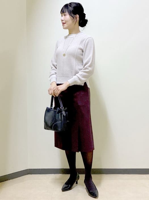  beni_gingerさんの「Reflect｜【ほんのりラメ感◎】ケーブル柄ニット」を使ったコーディネート