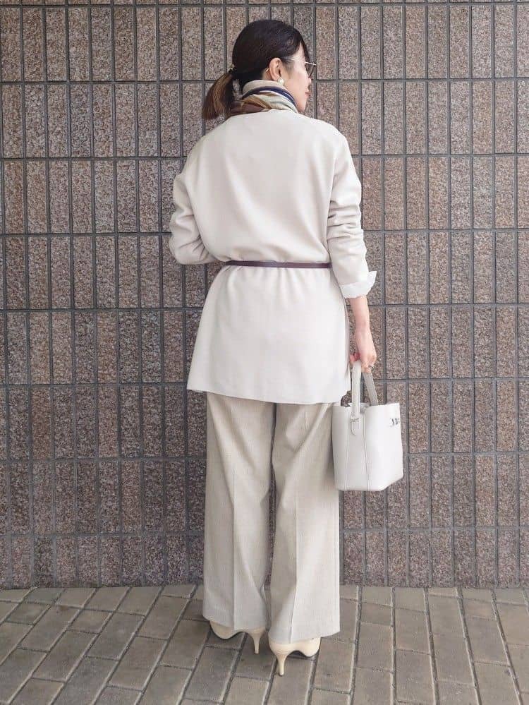MUTSUKOさんの「UNTITLED｜【洗える/ボタンなし】ミラノリブカーディガン」を使ったコーディネート