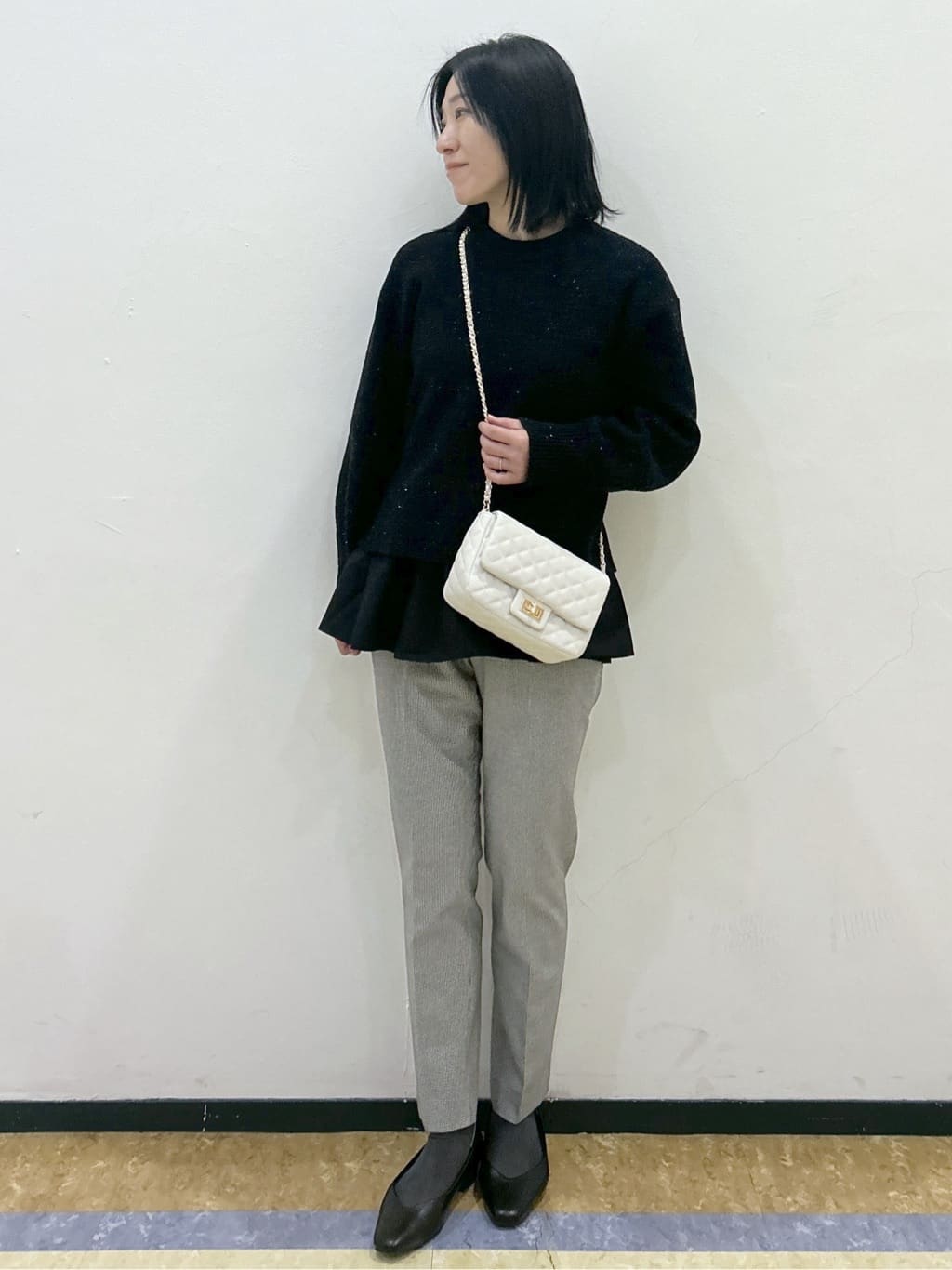 su.さんの「index｜モックネックボクシーラメニット【洗濯機OK】《7col》」を使ったコーディネート