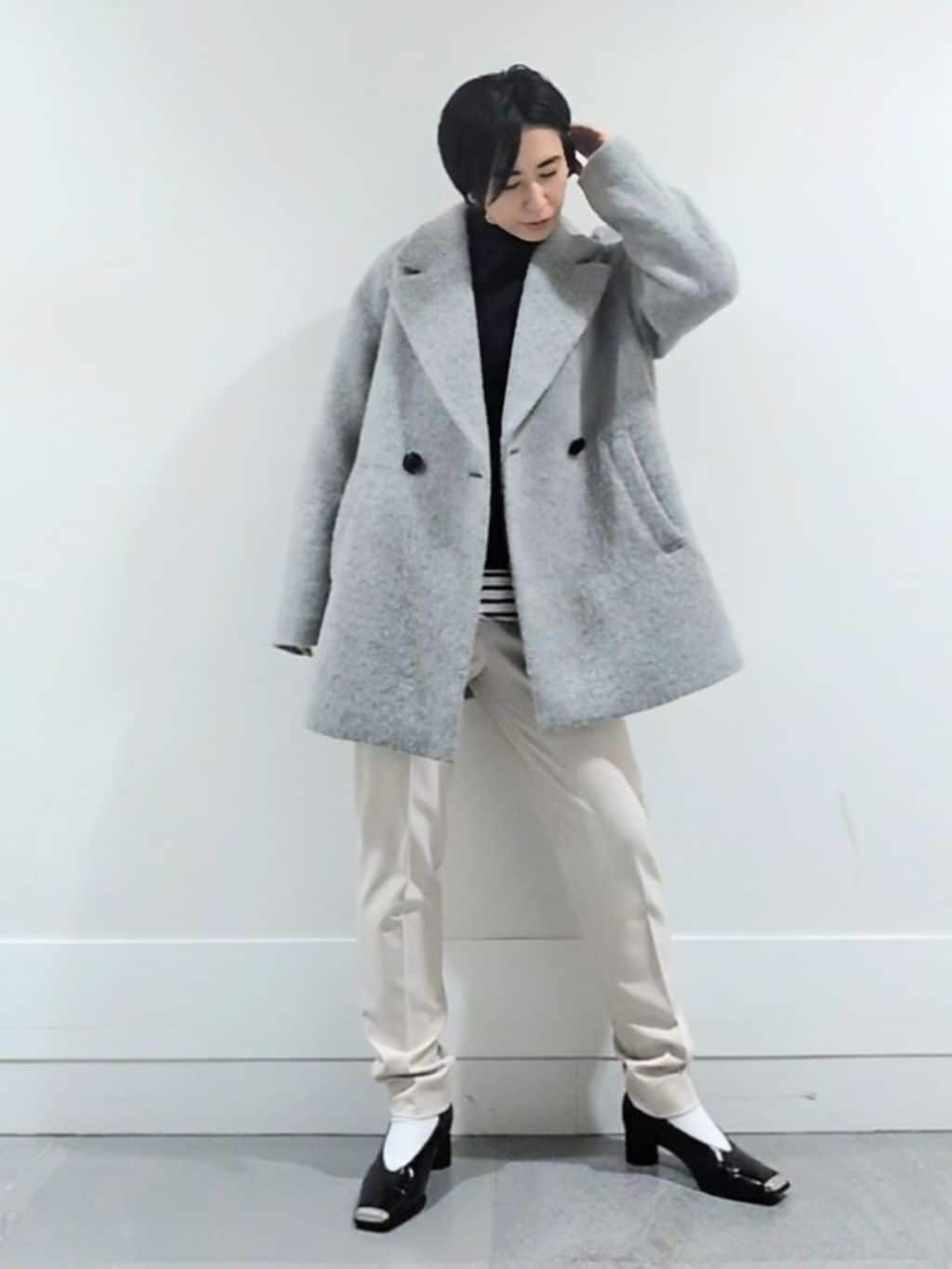 ミズタさんの「UNTITLED｜【エレガントジャケット/アウター】イタリアンシャギーPコート」を使ったコーディネート