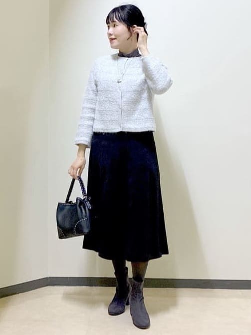  beni_gingerさんの「Reflect｜【お食事会やお出かけに◎】ふんわりジャカード編みカーディガン」を使ったコーディネート