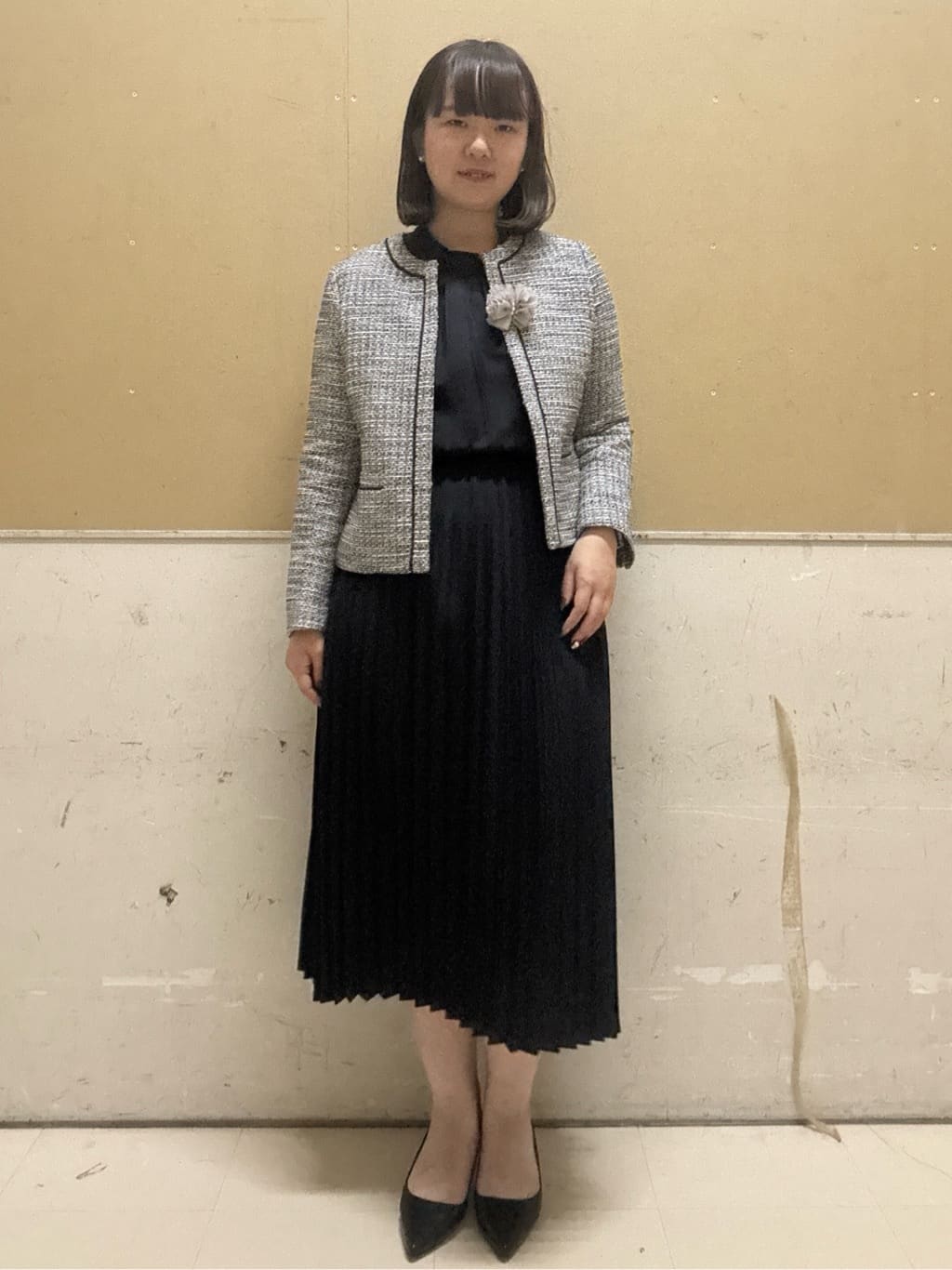 yumeさんの「OPAQUE.CLIP｜《通勤対応》 コットンツイードジャケット」を使ったコーディネート