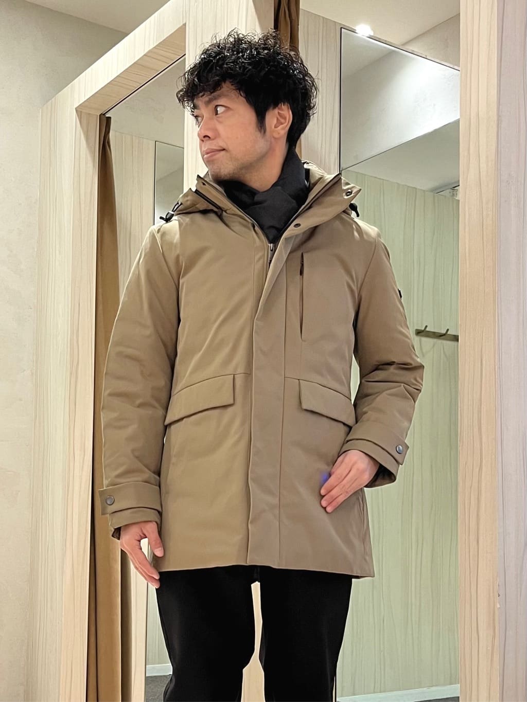 URAさんの「TAKEO KIKUCHI｜【None Of Stress】ストレッチ ダウンブルゾン」を使ったコーディネート