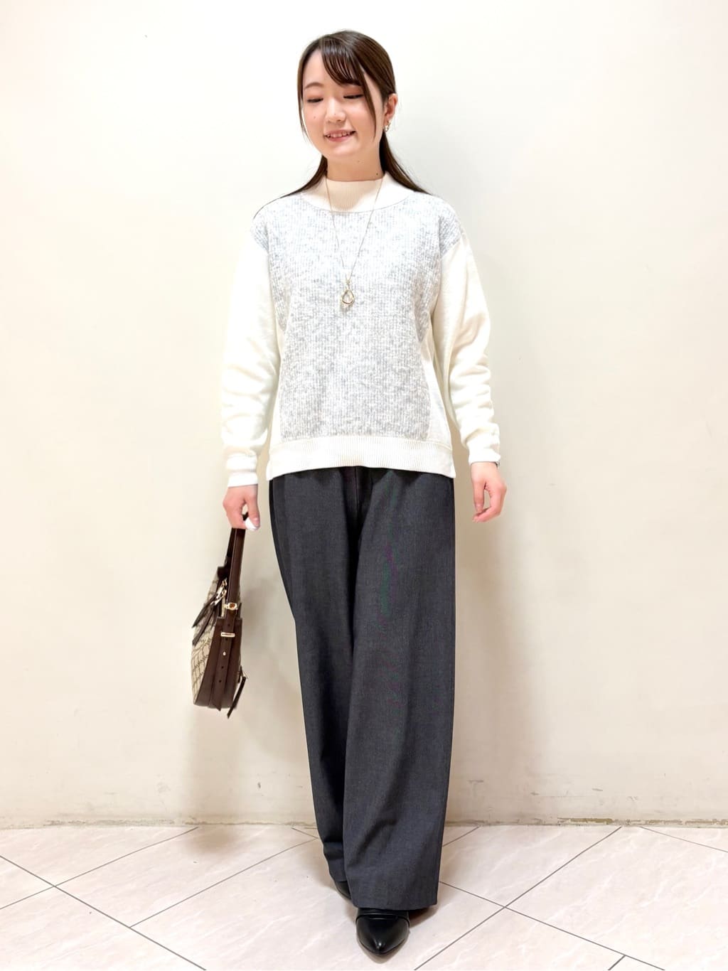 mikiさんの「Reflect｜アーガイル柄ハイネックニット」を使ったコーディネート