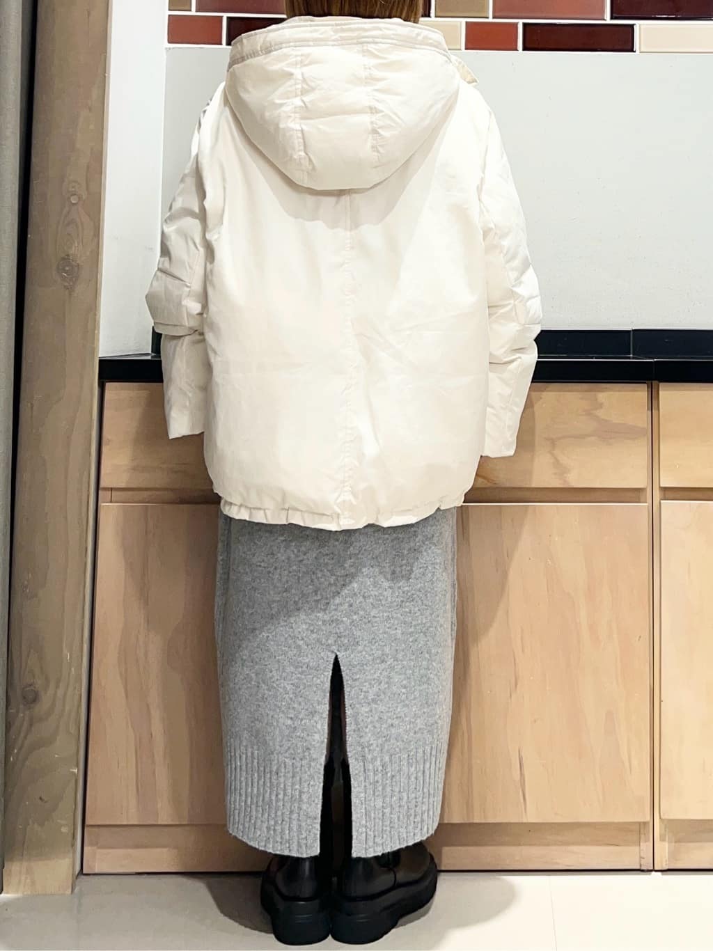 かのさんの「THE SHOP TK｜【ぎゅっとされているような暖かさ】撥水中綿ブルゾン」を使ったコーディネート