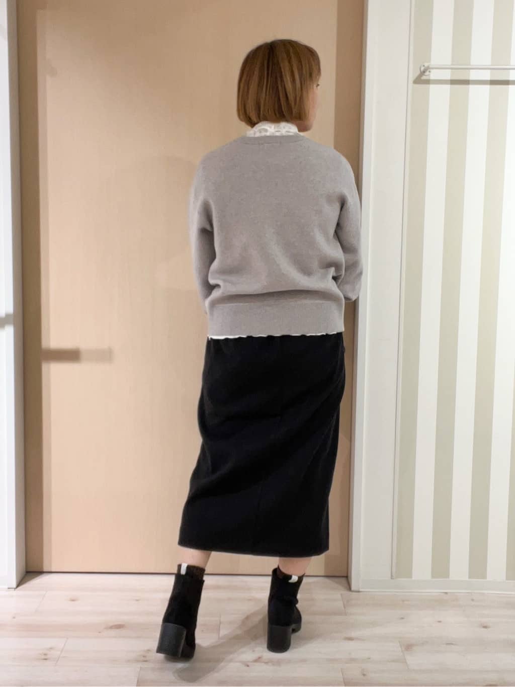 ぷくりんさんの「SHOO･LA･RUE｜【洗濯機可/S-LL】もちもちタッチ スウェットライクロゴニット」を使ったコーディネート