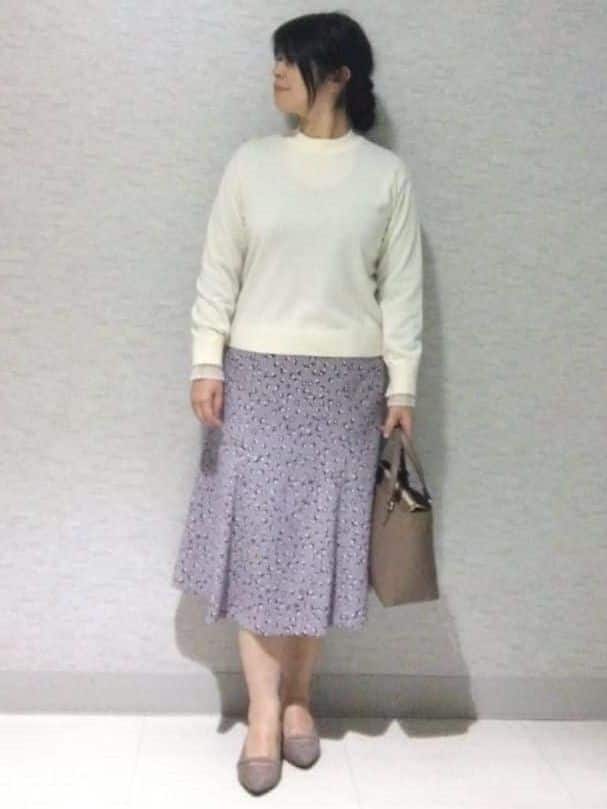 sakoさんの「Reflect｜【秋映え／重ね着風スタイルに◎】フリルプリーツスリーブニット」を使ったコーディネート