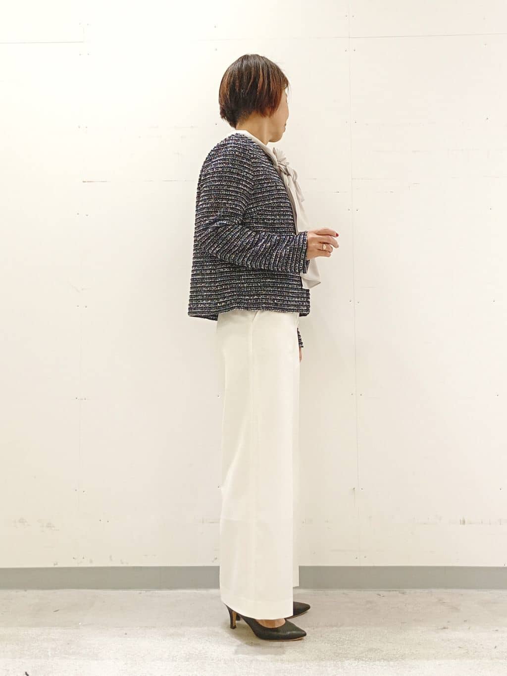 Kさんの「INDIVI｜【セレモニー／洗える】ミックスツイードライトジャケット」を使ったコーディネート