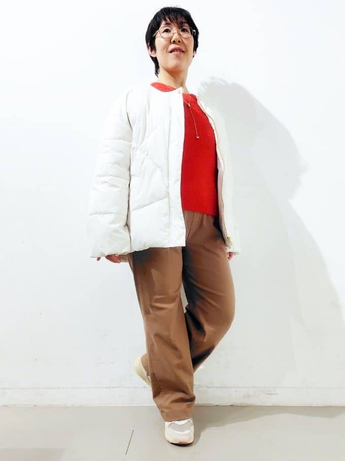 kodamaさんの「THE SHOP TK｜きれいめにもカジュアルにも ノーカラーキルトジャケット」を使ったコーディネート