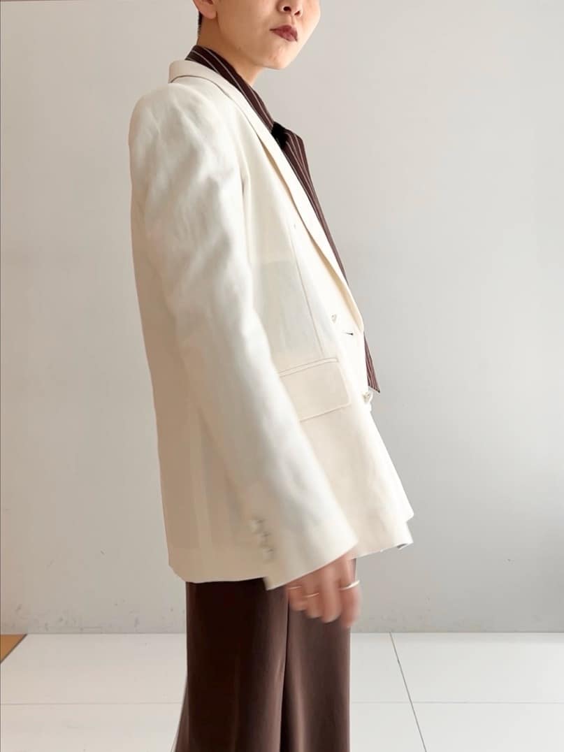 OCHIAIさんの「DRESSTERIOR｜【セットアップ可】リネンブレンドダブルブレストジャケット」を使ったコーディネート