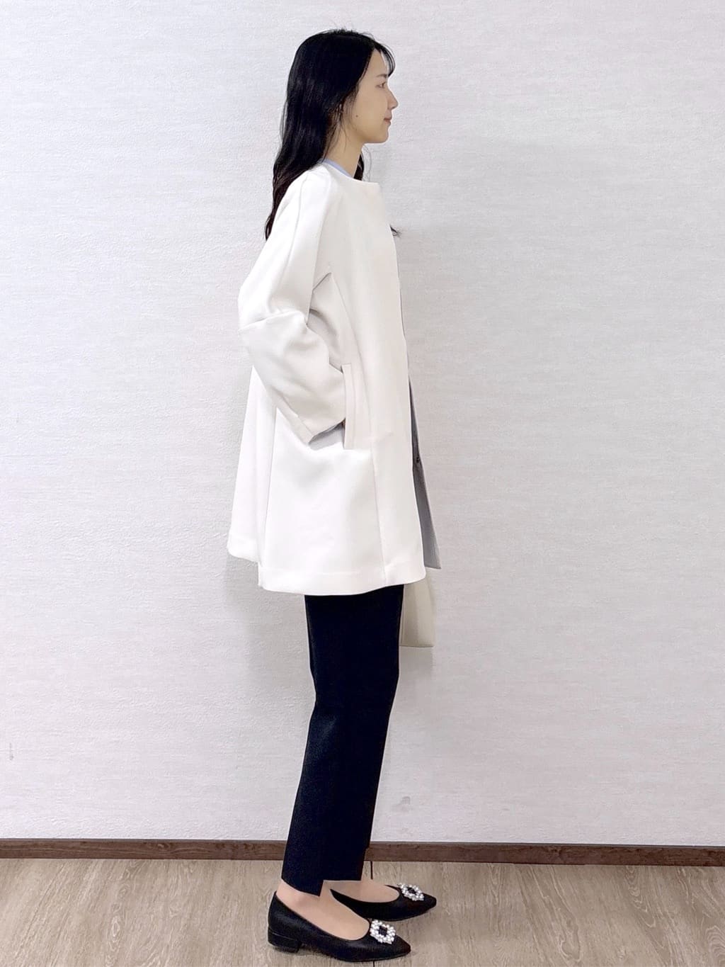 sachikoさんの「OPAQUE.CLIP｜フォルムスリーブミドルコート【洗濯機OK】」を使ったコーディネート
