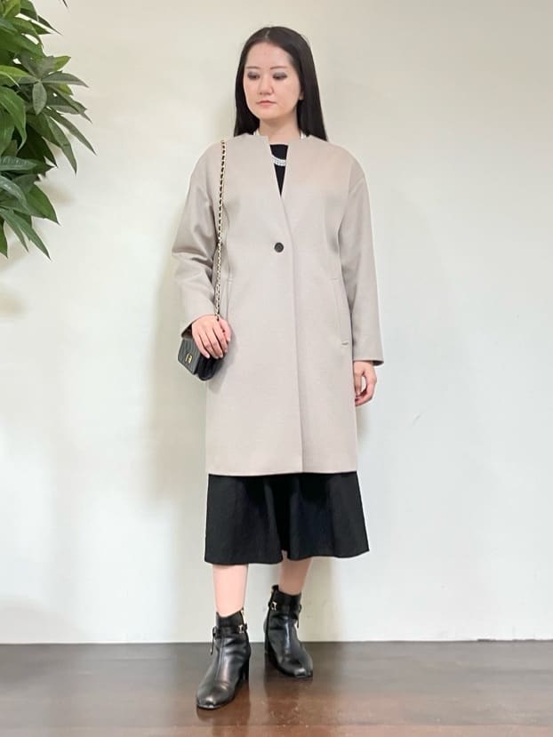 カレンさんの「UNTITLED｜【大人フェミニン/トレンド】ニット&times;ジャカード ドッキングワンピース」を使ったコーディネート