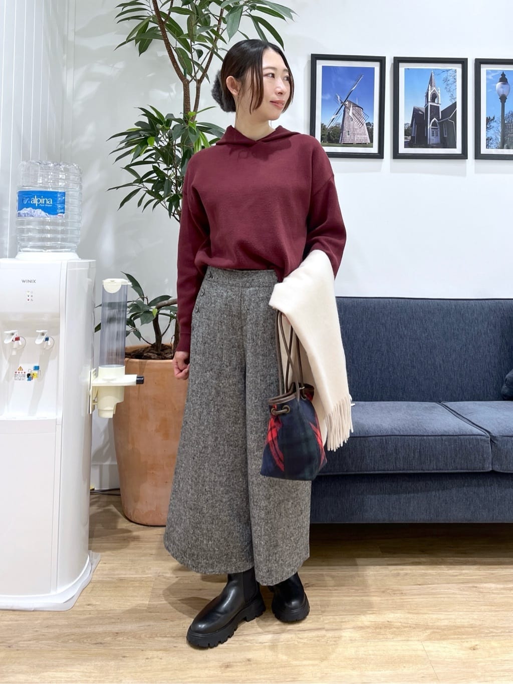 canaさんの「Dessin｜【洗える／体型カバー】ちょうどいいニットパーカ」を使ったコーディネート