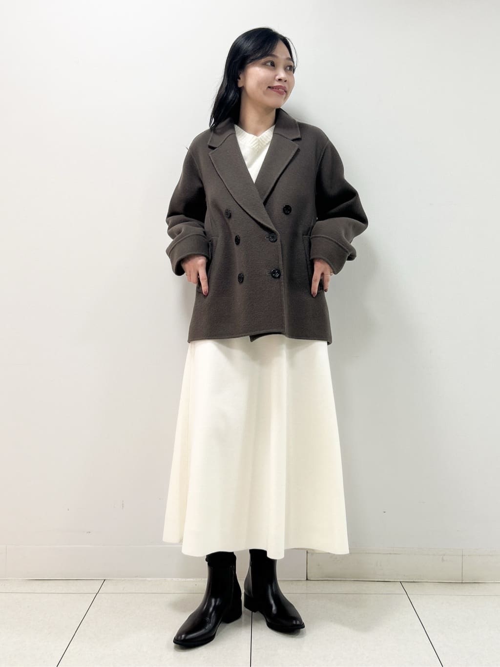 Kaiさんの「Dessin｜【洗える】ウール混リバーメルトンコート」を使ったコーディネート