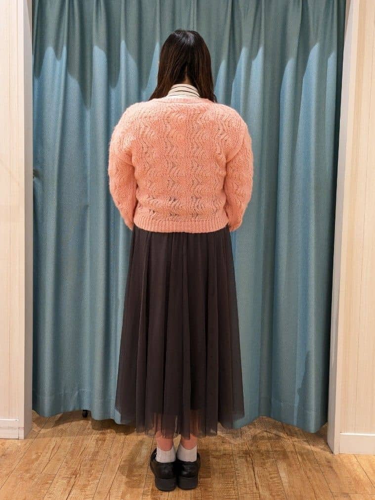 うりさんの「SHOO･LA･RUE｜【S-LL】ふんわり大人の 透かし編みニット」を使ったコーディネート