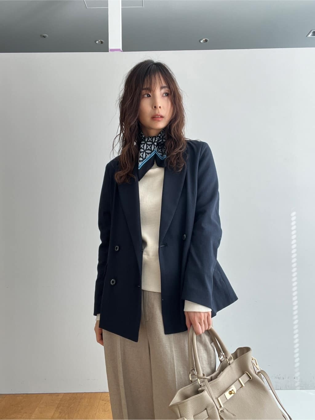 misaさんの「DRESSTERIOR｜【セットアップ可/吸水速乾/ウォッシャブル】リネンブレンドオックスダブルジャケット」を使ったコーディネート