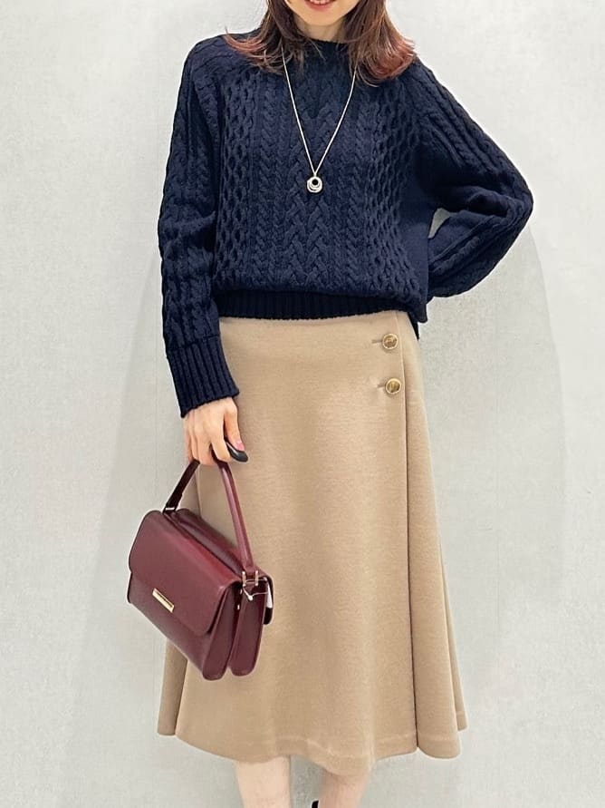Miwaさんの「UNTITLED｜【洗える】スポンディッシュ ケーブル柄ニット」を使ったコーディネート