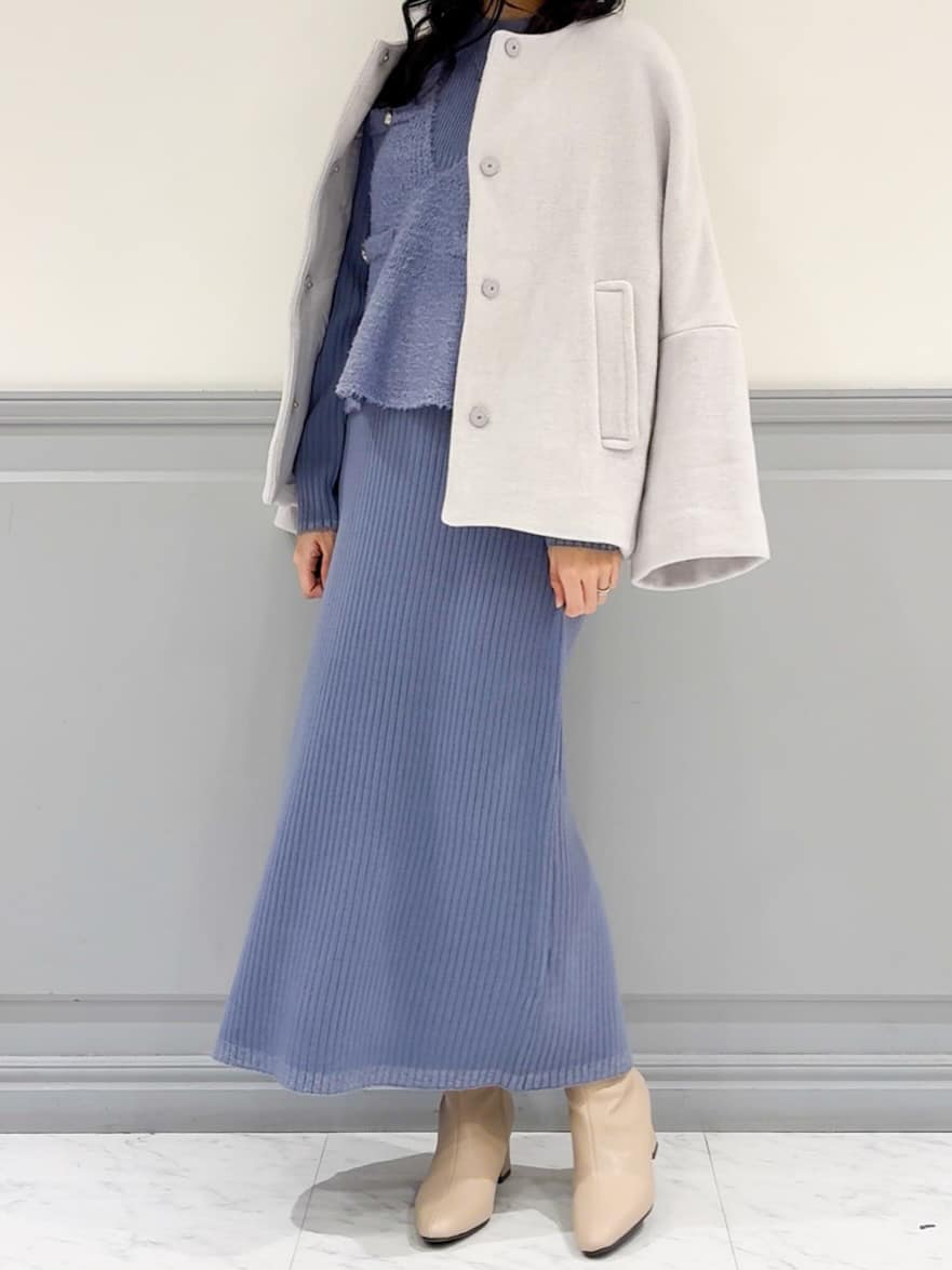 moeさんの「grove｜【ウール混】軽やかに羽織れるショートコート」を使ったコーディネート