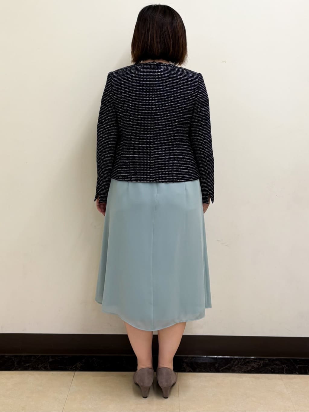 ミヨさんの「Reflect｜【SS-4Lサイズ／付属リボン】スリーブデザインジョーゼットワンピース」を使ったコーディネート