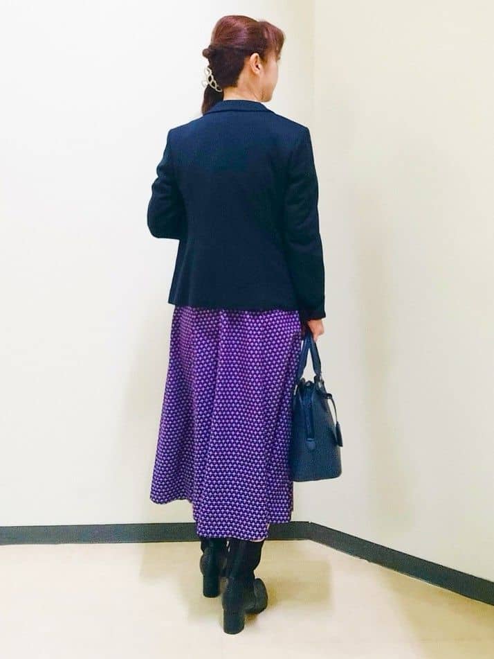 花さんの「Reflect｜【通勤/お出かけ◎】ジオメプリントクラシカルワンピース」を使ったコーディネート