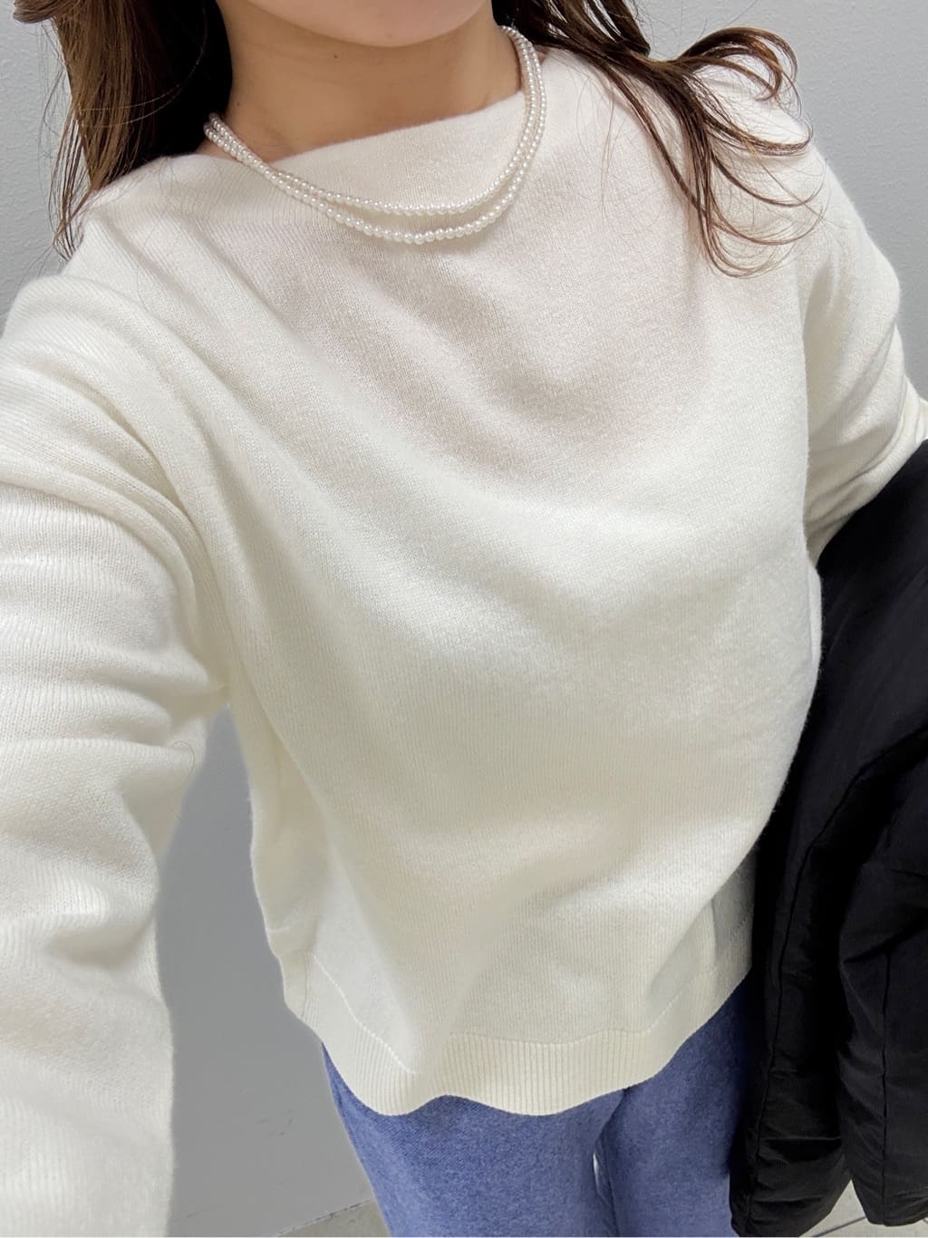 kahoさんの「INDIVI｜【褒められパンツ／ウール混】ウォームウール ワイドパンツ」を使ったコーディネート
