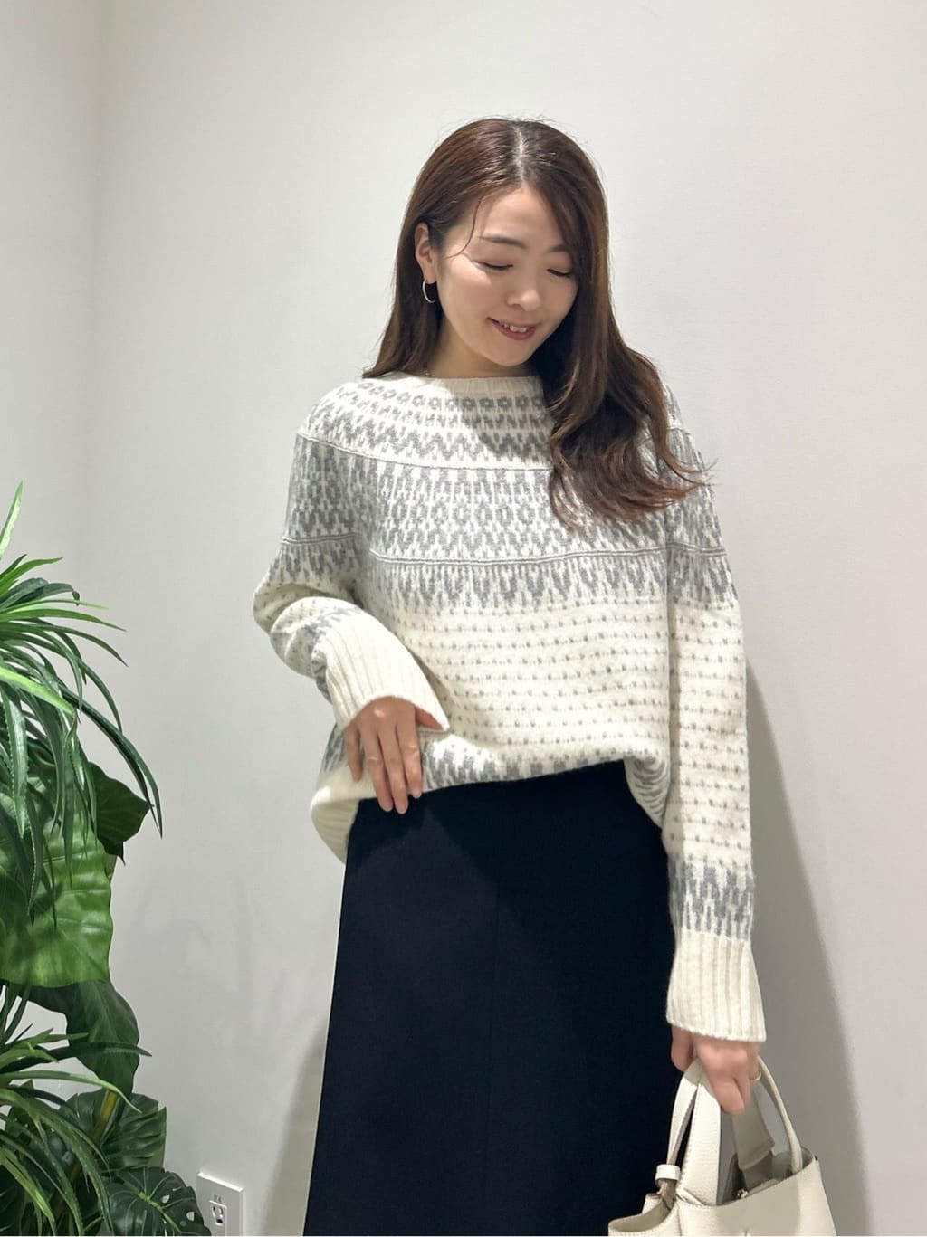 hayaseさんの「COUP DE CHANCE｜【ラメ混】ノルディック風ジャカード柄ニット」を使ったコーディネート
