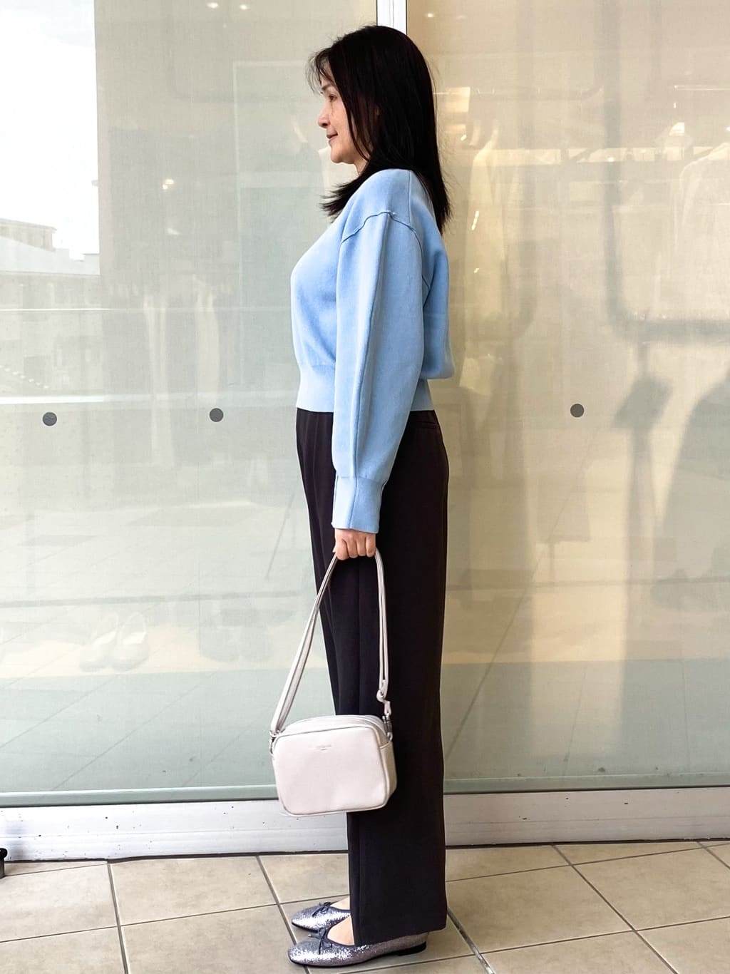 Jeanさんの「OPAQUE.CLIP｜スウェットライクショートニット【洗濯機OK】」を使ったコーディネート
