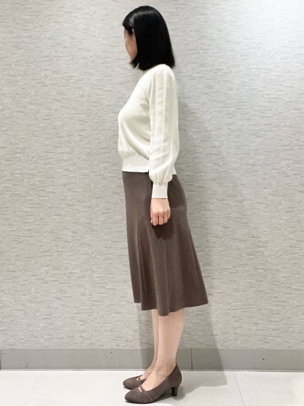 marikoさんの「Reflect｜【選べる8色／スカートにもパンツにも◎】ウール混ボートネックニット」を使ったコーディネート