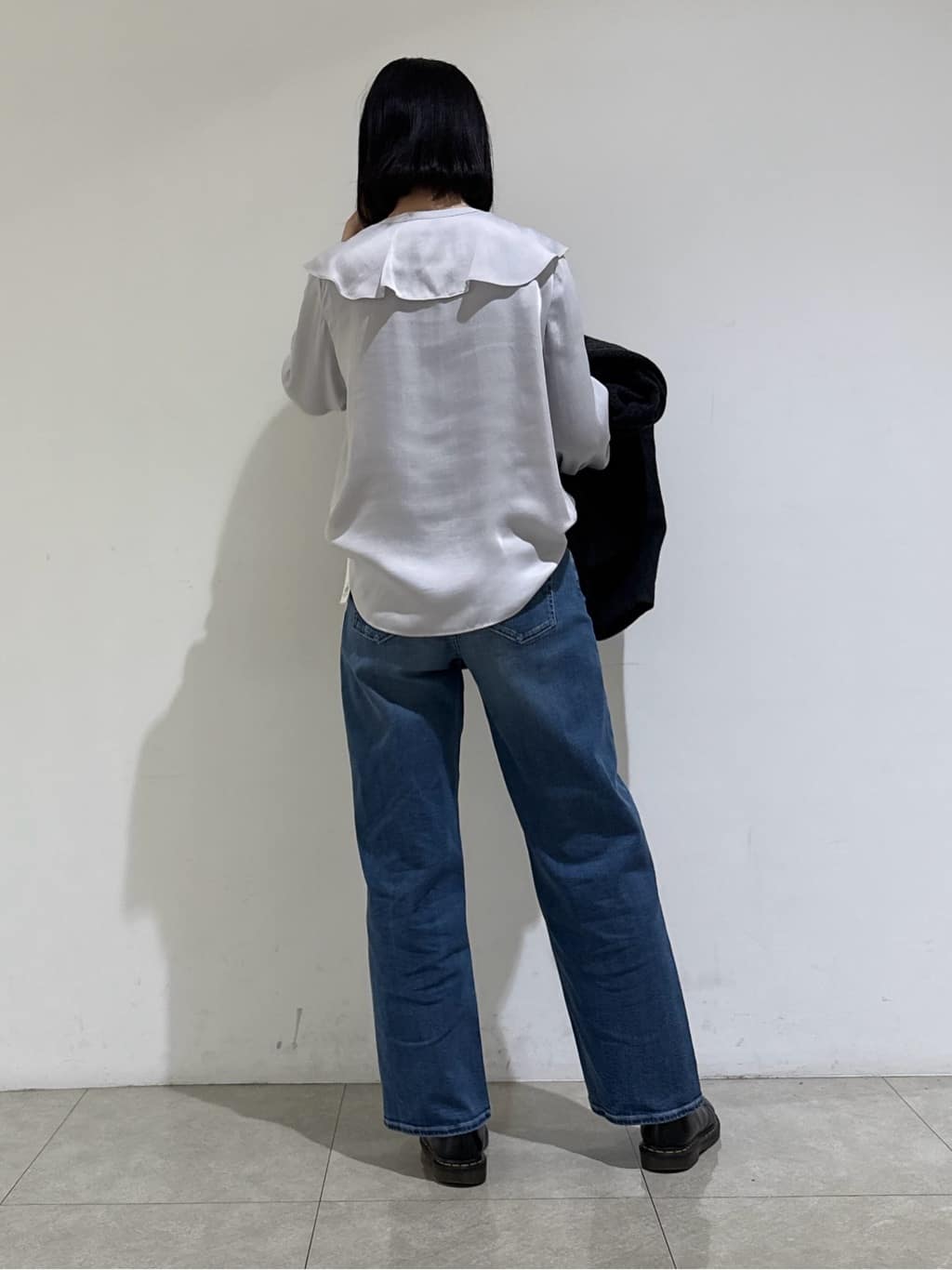 rinaさんの「INDIVI｜【洗える】ラッフルサテンブラウス」を使ったコーディネート