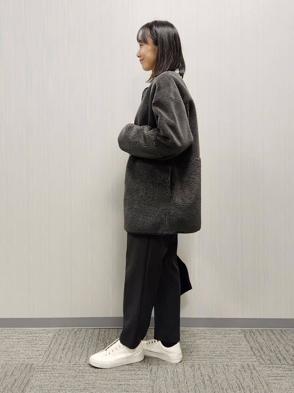 naraさんの「Dessin｜【洗える】ペイント風刺繍入り配色ラインニット」を使ったコーディネート