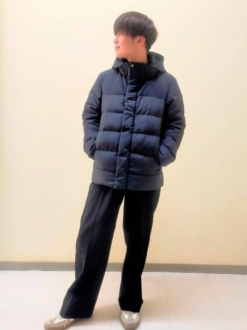 nerさんの「TAKEO KIKUCHI｜カラーコンビ ダウンブルゾン」を使ったコーディネート