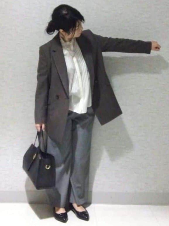 sakoさんの「Reflect｜【配色ボウタイ付き】八分袖ジョーゼットブラウス」を使ったコーディネート