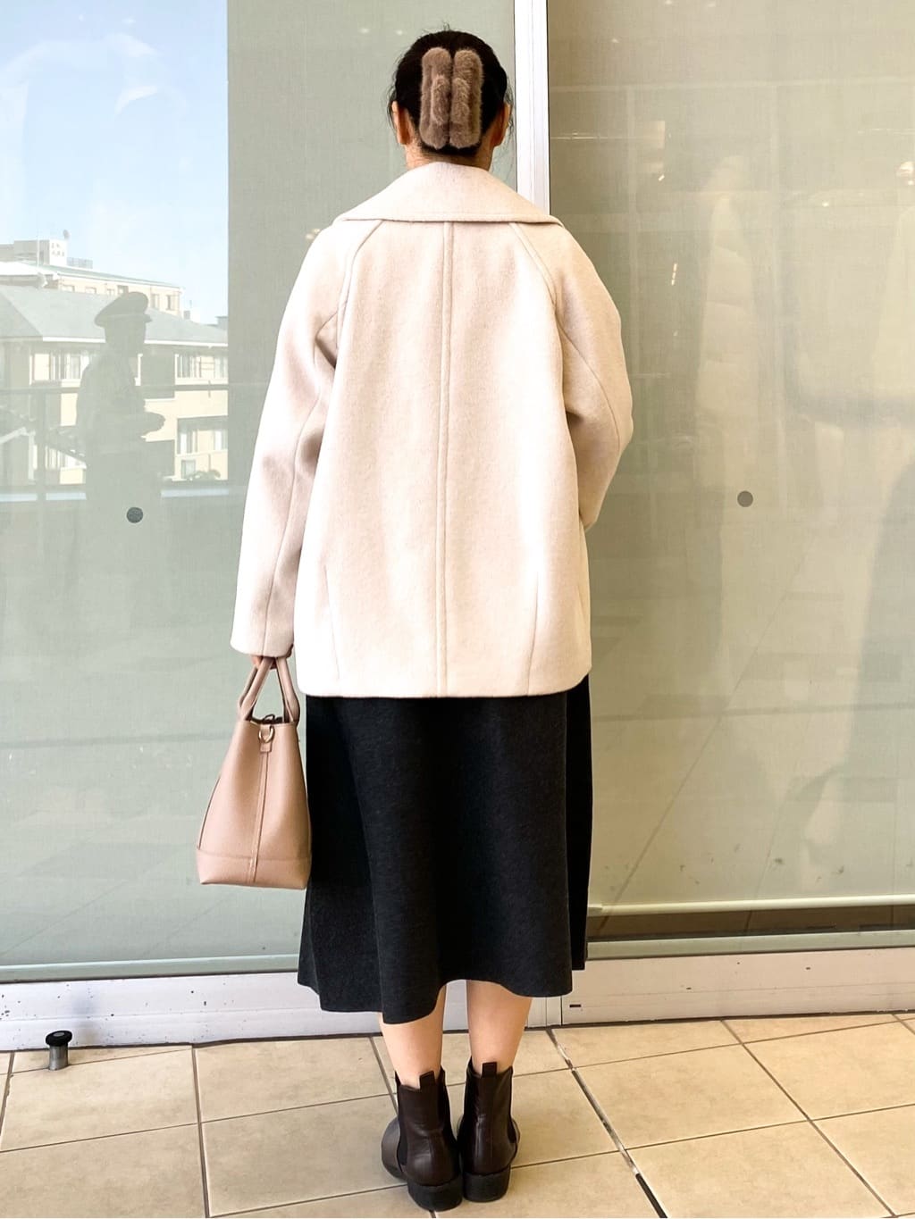 Jeanさんの「OPAQUE.CLIP｜カシミヤブレンドウールミドルピーコート」を使ったコーディネート
