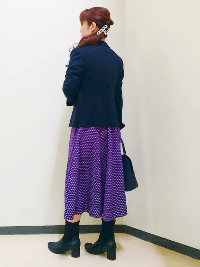 花さんの「Reflect｜【通勤/お出かけ◎】ジオメプリントクラシカルワンピース」を使ったコーディネート