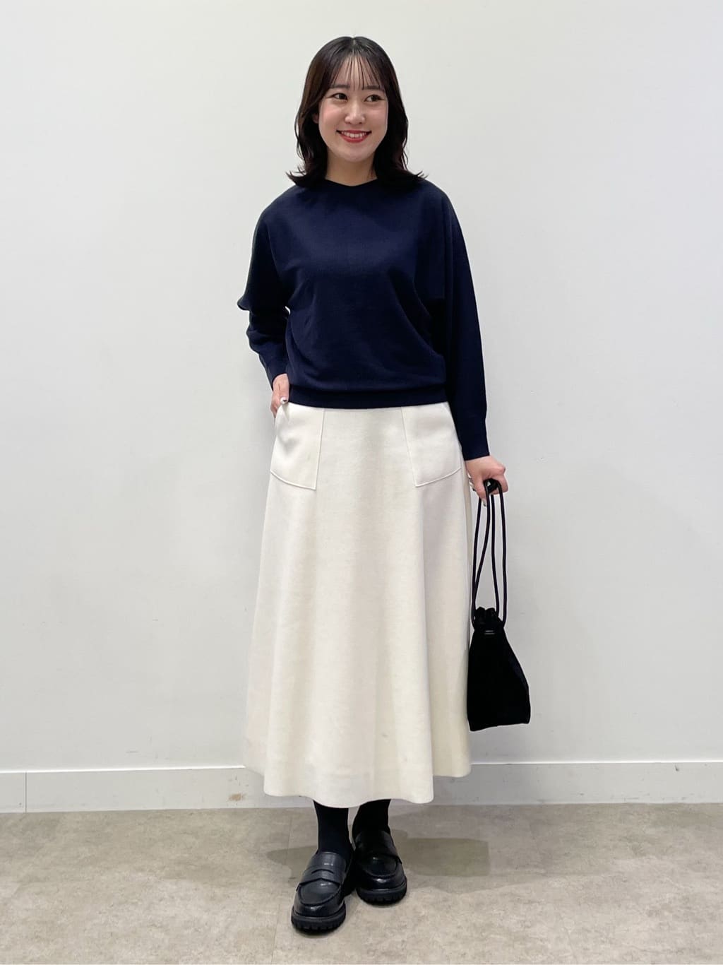yukariさんの「Dessin｜【洗える】ウールブレンド後ろボタンニット」を使ったコーディネート