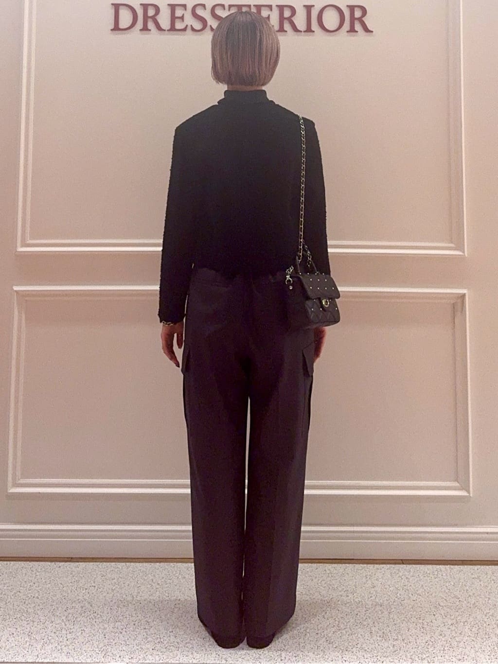 renaさんの「DRESSTERIOR｜シルクブレンドメリノウールリブプルオーバー」を使ったコーディネート