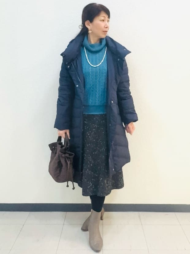 ⭐︎Eimi⭐︎さんの「Reflect｜【SS-4Lサイズ／ウエスト調整可】フーデッドロングダウンコート」を使ったコーディネート