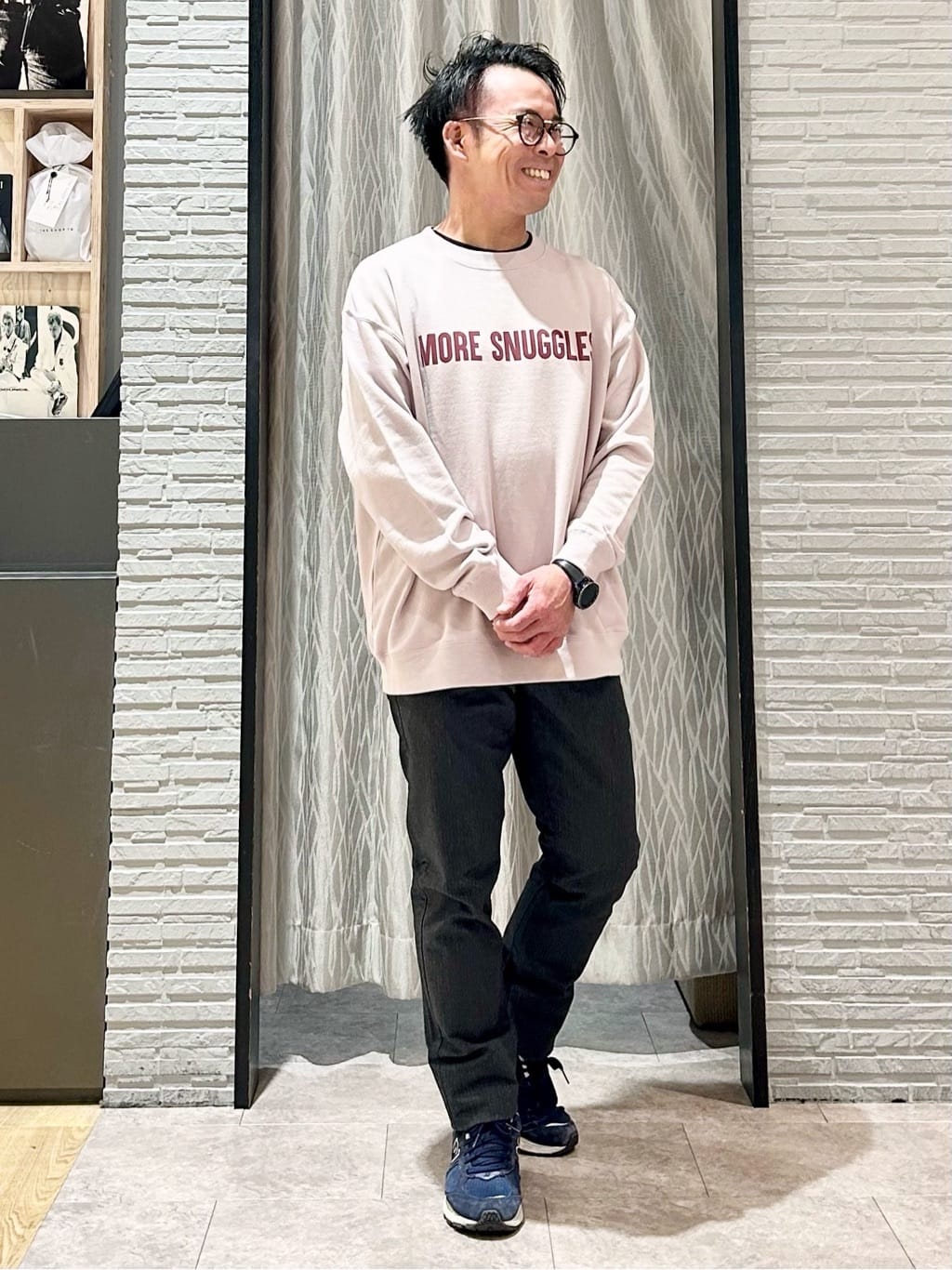 KENJI Iさんの「THE SHOP TK｜PEANUTS ／ ピーナッツ スヌーピー ミニ裏毛スウェット」を使ったコーディネート